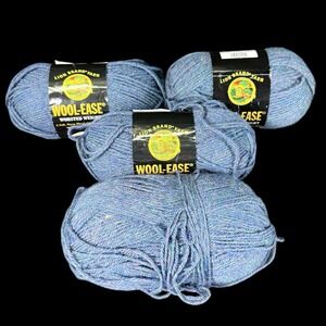 Lion Brand Yarn WOOL-ESE Worsted Weight Blue Mist - 3 Skeins + Extra